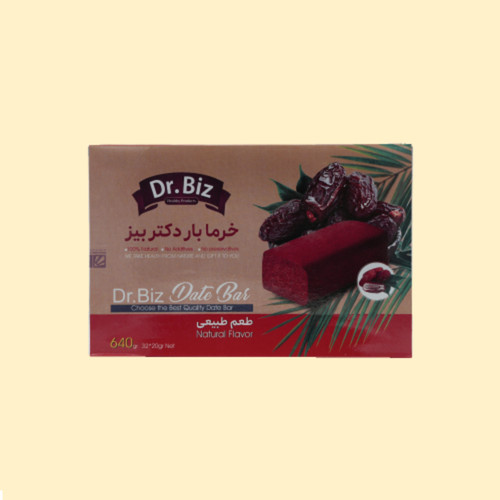 خرما بار طبیعی دکتر بیز (۳۲ عددی) میان وعده مقوی و سالم
