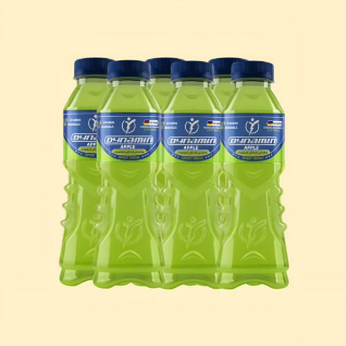 نوشیدنی ورزشی داینامین شل ۶ عددی با طعم سیب (ایزوتونیک) حاوی ۱۰ نوع ویتامین و ۸ ماده معدنی